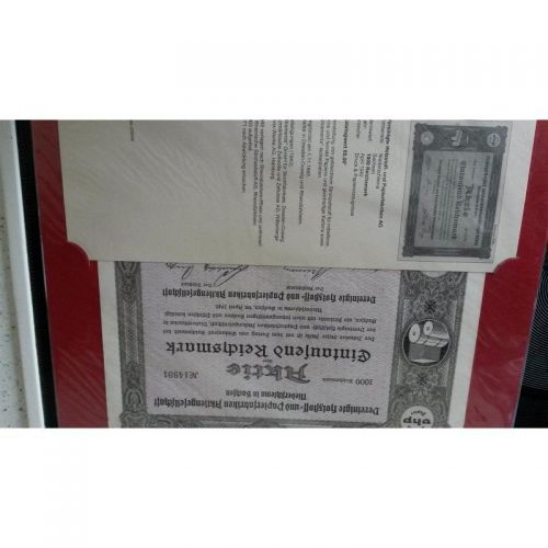 Aktie Vereinigte Holzstoff- u. Papierfabriken, Niederschlemma 1942,  1000 Reichsmark