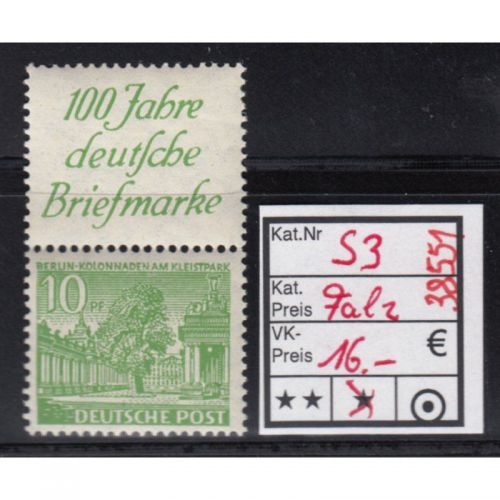 Berlin 1949, Mich.-Nr.:S 3 *