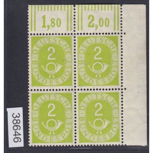 Bund 1951, Mich.-Nr.: 123 ** Eckrand  4er.   lesen