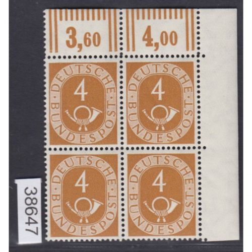 Bund 1951, Mich.-Nr.: 124 ** Eckrand  4er.