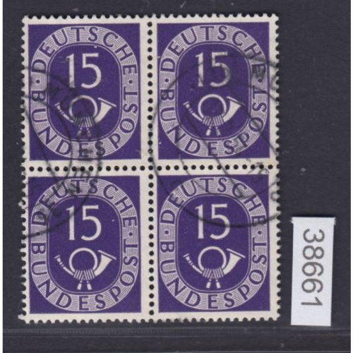 Bund 1951, Mich.-Nr.:  129 gestempelt 4er.-Block