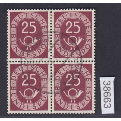 Bund 1951, Mich.-Nr.:  131 gestempelt 4er.-Block