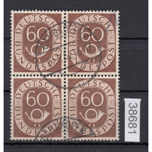 Bund 1951, Mich.-Nr.:  135 gestempelt 4er.-Block