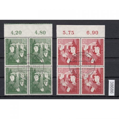 Bund 1952, Mich.-Nr.: 153+54 LUXUS Gest.+gummi   Berlin Charlottenburg