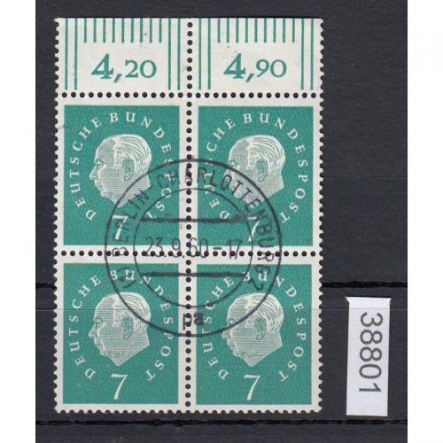 Bund 1959, Mich.-Nr.: 302 gestempelt+gummi 4er-block  Berlin Charlottenburg