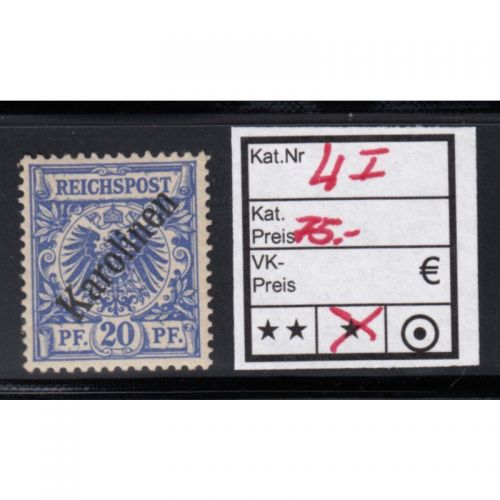 Kolonien Karolinen 1899, Mich.-Nr.: 4 I *    75,00