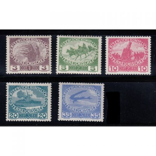 Österreich 1915, Mich.-Nr.: 180-84 *