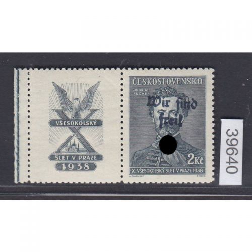 Sudetenland Reichenberg, Mi.-Nr.   136 Zf w  *  geprüft   Attest
