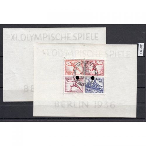DR 1936, Mich.-Nr.: 624-631, Block 5 + 6   Stpl. "Fahrbares Postamt" + Gummi