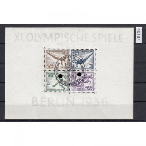 DR 1936, Mich.-Nr.: 624-631, Block 5   Stpl. " Olympia Stadion b " + Gummi