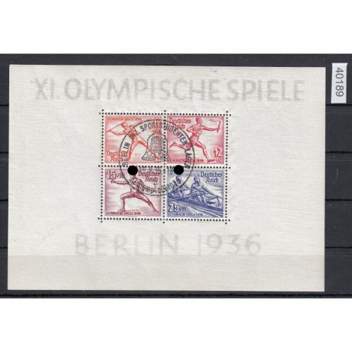 DR 1936, Mich.-Nr.: 624-631, Block 6   Stpl. " Sportstudentenlager " + Gummi