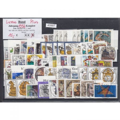 Bund 1992, Mich.-Nr.: 1582-1644 Gestempelt BERLIN Komplett LUXUS PLUS Zentrisch