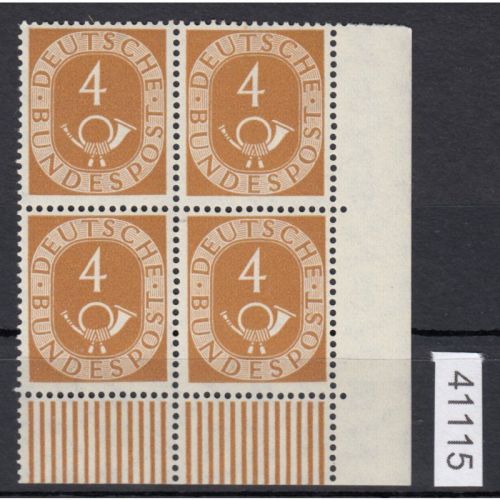 Bund 1951, Mich.-Nr.: 124 ** Eckrand  4er.