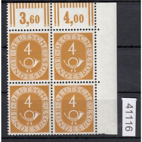 Bund 1951, Mich.-Nr.: 124 ** Eckrand  4er.