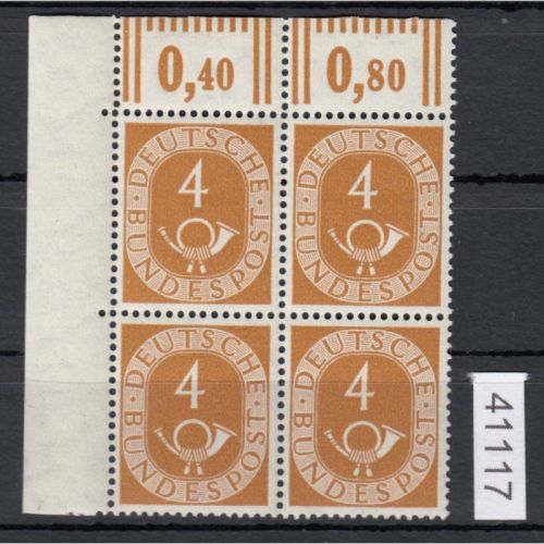 Bund 1951, Mich.-Nr.: 124 ** Eckrand  4er.