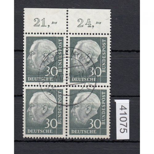 Bund 1957, Mich.-Nr.: 259 gestempelt  Oberrand  4er.-Block