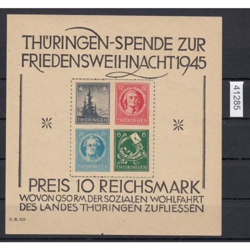 SBZ  1945 Mi.-Nr.:  Block 2 t **  Type III  geprüft  Attest   mangel  lesen