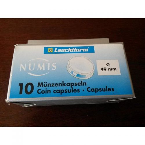 10 Leuchtturm Münzen Kapseln Innendurchmesser 49 mm, Neu - OVP