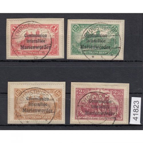Abstimmung. Marienwerder 1920, Mi.-Nr. 26-29 gestempelt