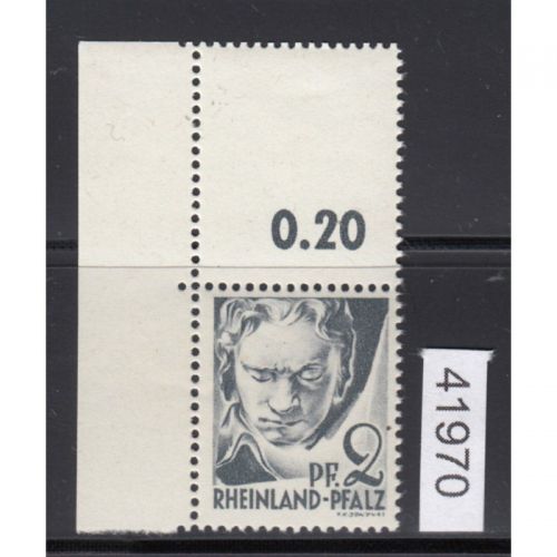 Alliierte Franz. Zone Rheinland Pfalz Mi. Nr.  1 L **  Eckrand