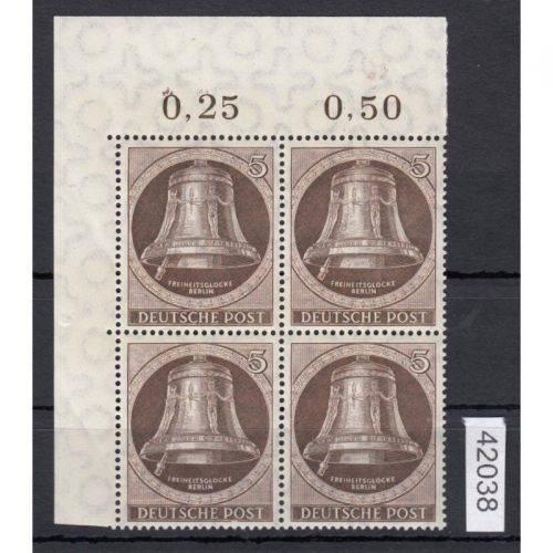 Berlin 1951, Mich.-Nr.: 75 ** Eckrand 4er
