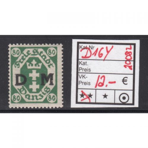 Danzig Dienst 1922 Mi.Nr. D 16 Y **