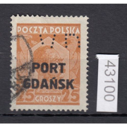 Danzig Hafen 1926 Mi.Nr. 19 b  gestempelt   FIRMENLOCHUNG PERFIN