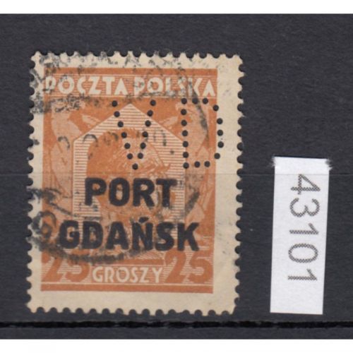 Danzig Hafen 1926 Mi.Nr. 19 b  gestempelt   FIRMENLOCHUNG PERFIN