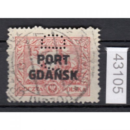 Danzig Hafen 1926 Mi.Nr. 17  gestempelt   FIRMENLOCHUNG PERFIN