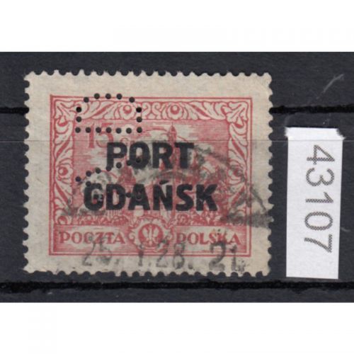 Danzig Hafen 1926 Mi.Nr. 17  gestempelt   FIRMENLOCHUNG PERFIN