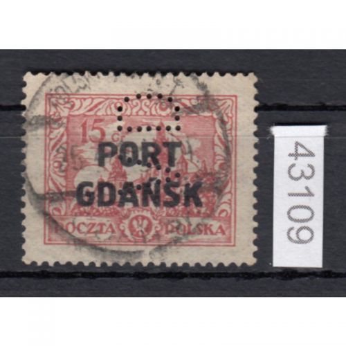 Danzig Hafen 1926 Mi.Nr. 17  gestempelt   FIRMENLOCHUNG PERFIN
