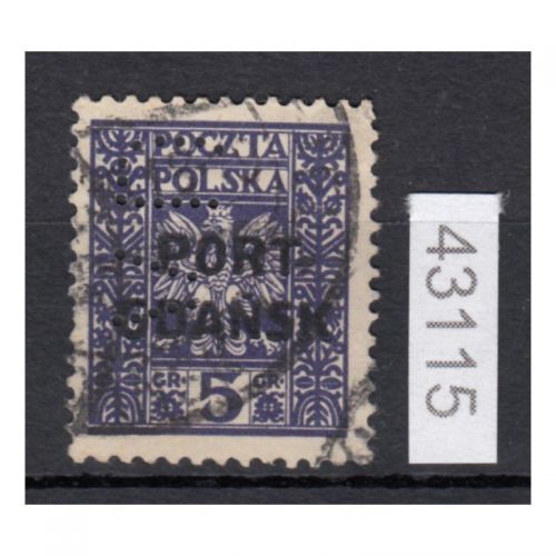 Danzig Hafen 1929 Mi.Nr. 20  gestempelt   FIRMENLOCHUNG PERFIN