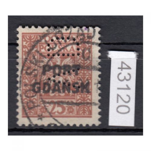 Danzig Hafen 1929 Mi.Nr. 22  gestempelt   FIRMENLOCHUNG PERFIN