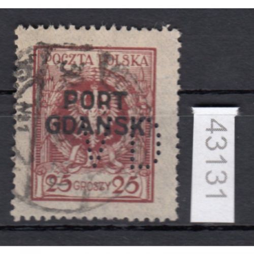 Danzig Hafen 1925 Mi.Nr.  8  gestempelt   FIRMENLOCHUNG PERFIN