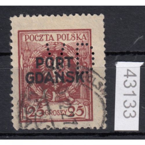 Danzig Hafen 1925 Mi.Nr.  8  gestempelt   FIRMENLOCHUNG PERFIN