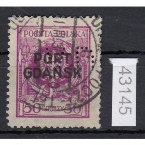 Danzig Hafen 1925 Mi.Nr. 11  gestempelt   FIRMENLOCHUNG PERFIN