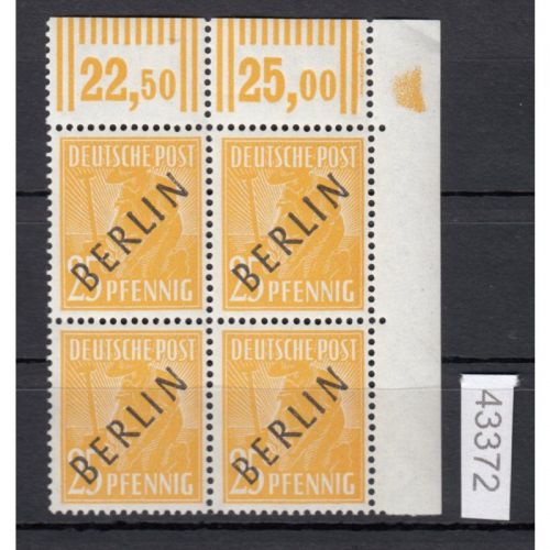 Berlin 1948, Mich.-Nr.: 10 ** Eckrand  4er.-Block