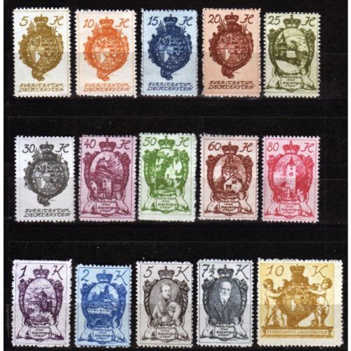 Liechtenstein 1920 : Mi.-Nr.:25-39 *