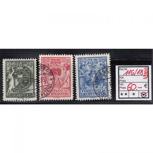 Liechtenstein 1931 : Mi.-Nr.:116-18 gestempelt