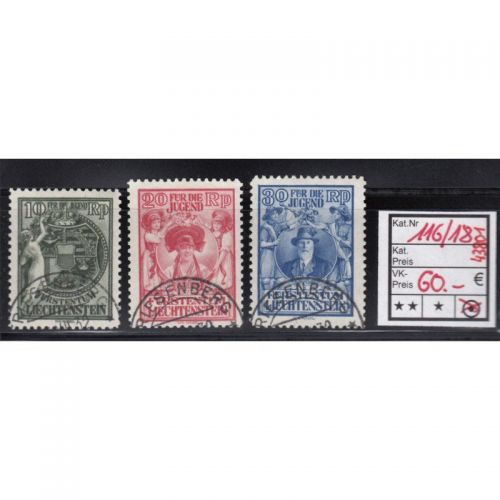 Liechtenstein 1931 : Mi.-Nr.:116-18 gestempelt