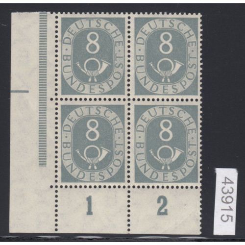 Bund 1951, Mich.-Nr.: 127 ** Eckrand  4er.  + Anlagestrich