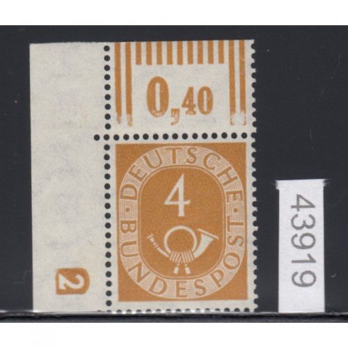 Bund 1951, Mich.-Nr.: 124 ** DZ 2 Eckrand