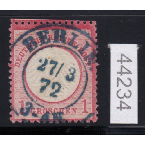 DR 1872, Mich.-Nr.:  4 gestempelt  Luxus   Blauer Stpl