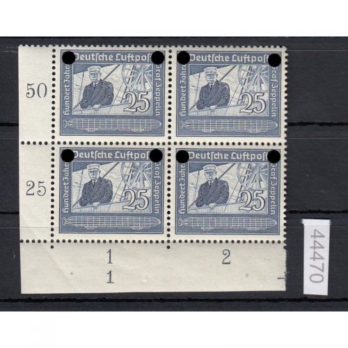 DR 1938, Mich.-Nr.: 669 ** Eckrand  4er.-Block  Formnummer 1