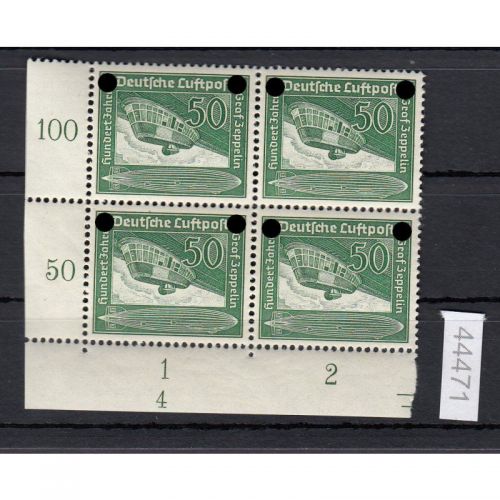 DR 1938, Mich.-Nr.: 670 ** Eckrand  4er.-Block  Formnummer 4