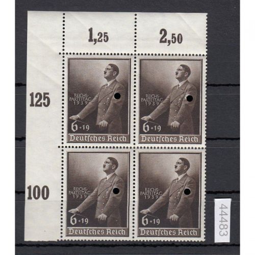 DR 1939, Mich.-Nr.: 701 ** Eckrand  4er.-Block