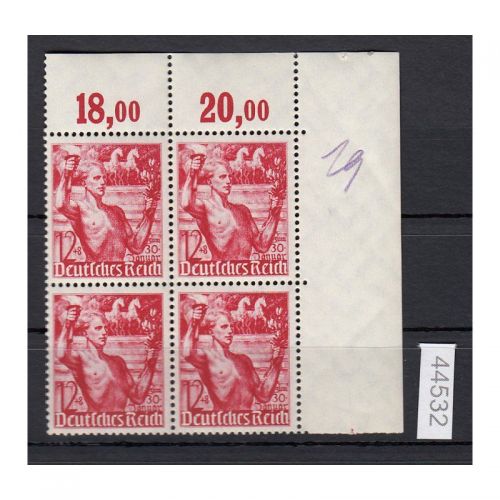 DR 1938, Mich.-Nr.: 661 ** Eckrand  4er.-Block