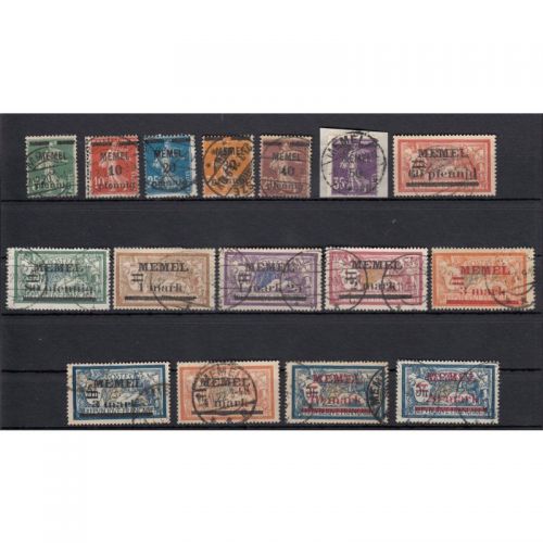 Memel 1920 Mi. Nr. 18-33 gestempelt geprüft / Befund