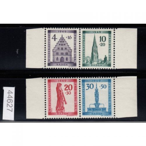 Alliierte Franz. Zone Baden Mi. Nr. 38-41 A ** aus Block 1   zusammendruck