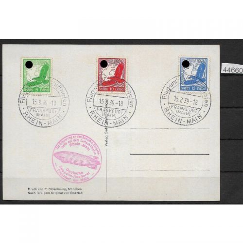 DR Zeppelinpost 1936 Mi. Nr.529, 530 u. 531, Luftschiffhafen Frankfurt